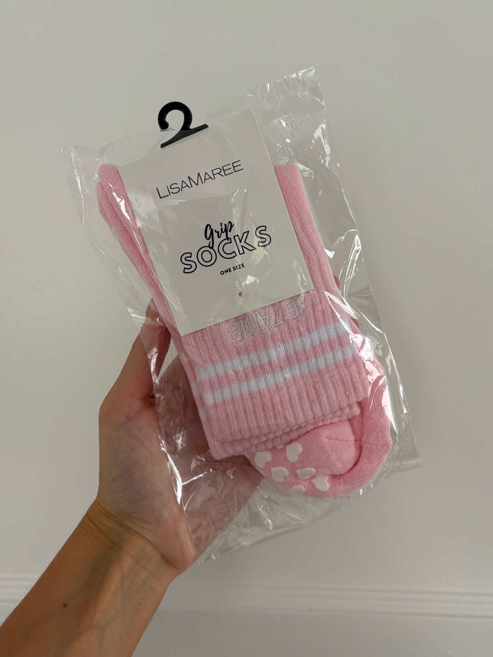 LISAMAREE Pink Grip Socks